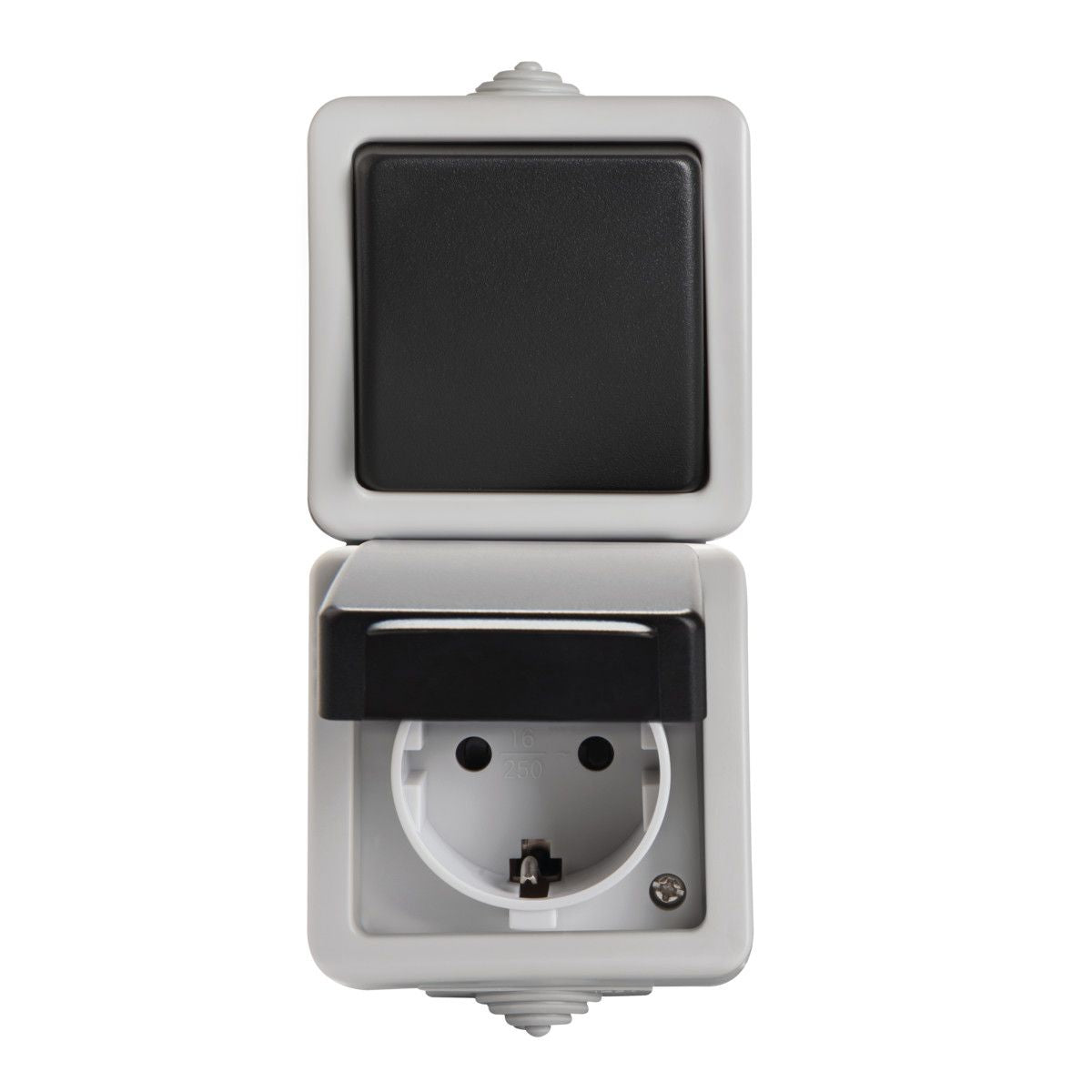 Kanlux TEKNO Schalter-Steckdose vertikal 27135