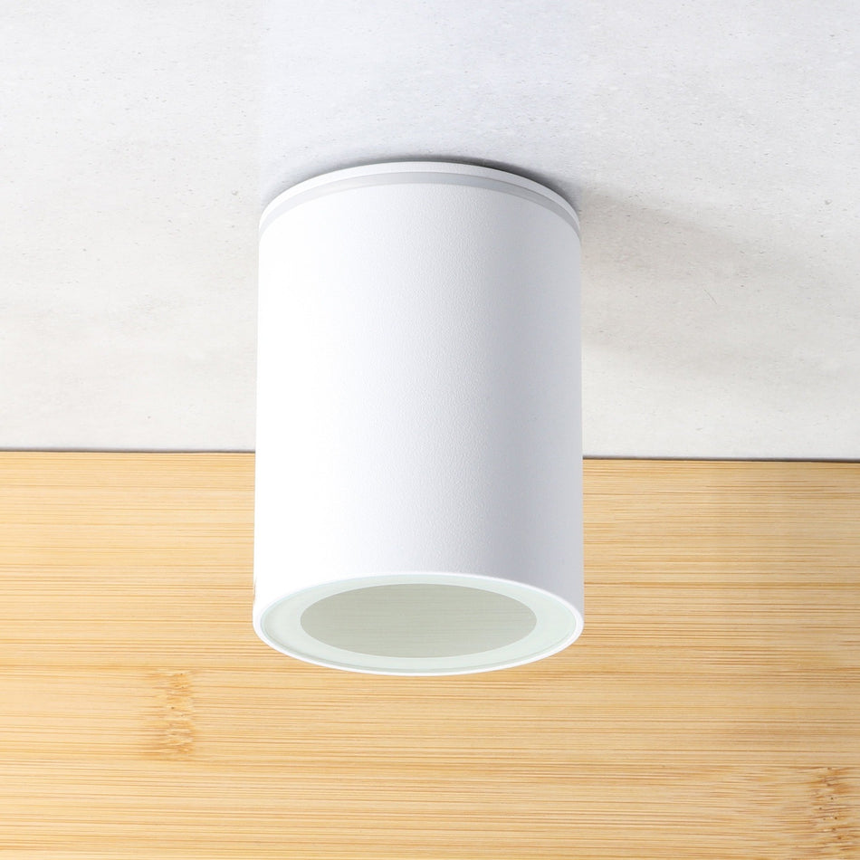 Aufbaustrahler AQILO IP65 DSO für Außen & Innen aus Aluminium und Glas Rund IP65 GU10 230V