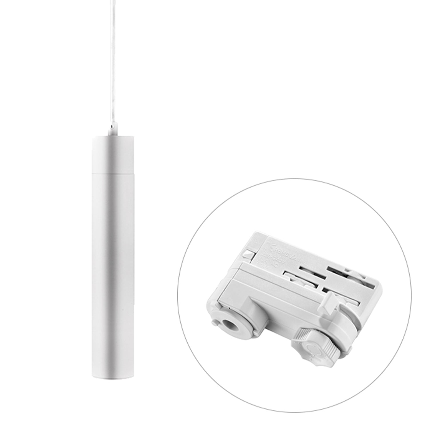 LED pendant light white | incl. 3-phase power rail adapter | incl. GU10 socket and 180cm cable | 230V