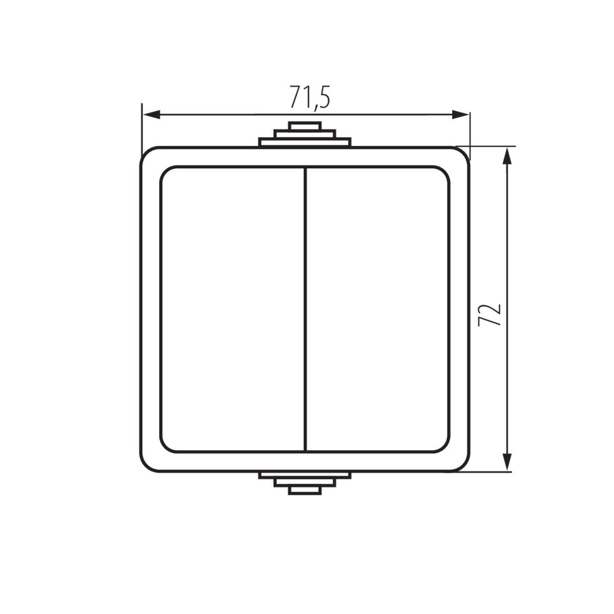 On/Off - double switch, black / white, IP54 / 250V