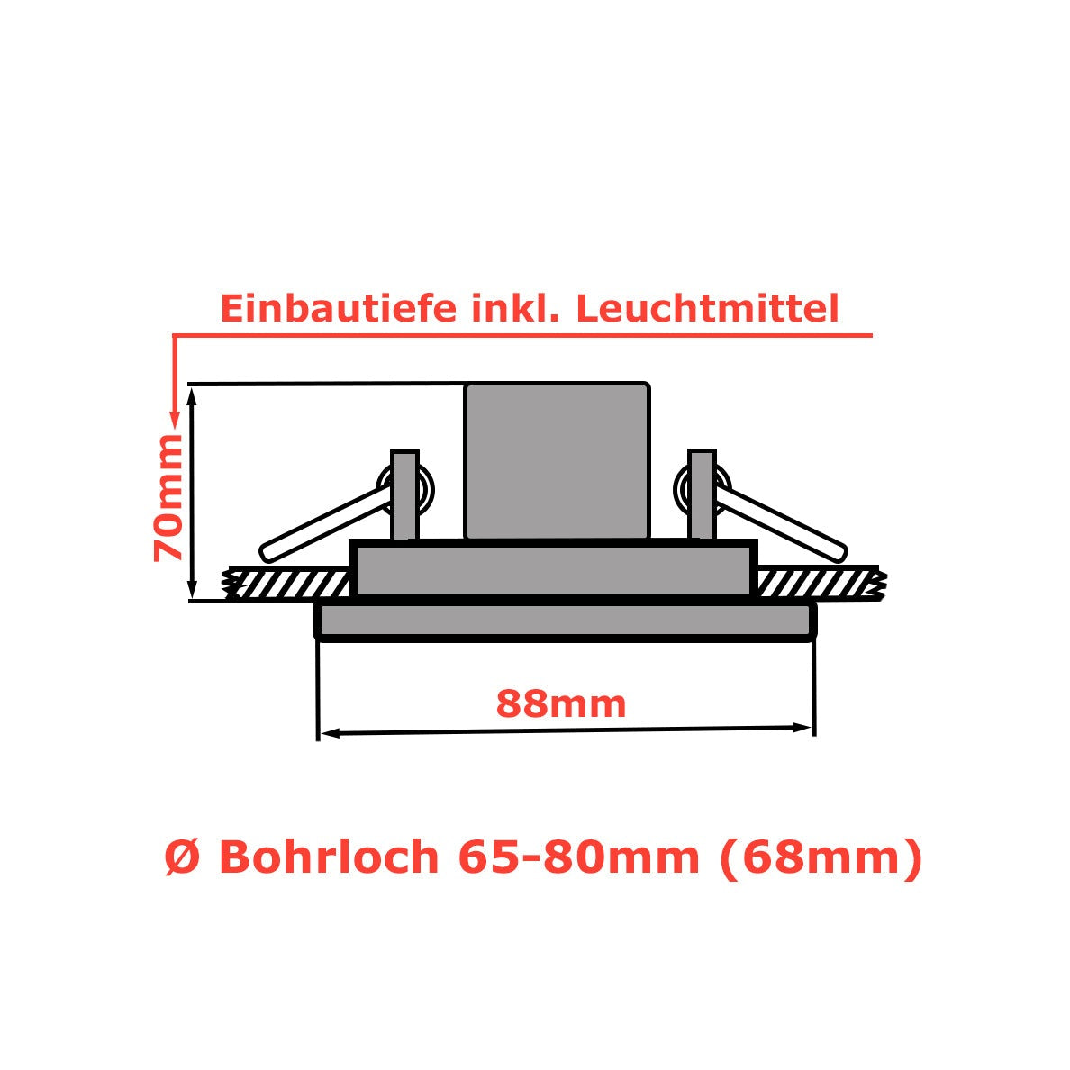 LED Einbaustrahler DECORO 6.2W Dimmbar Rund Weiß GU10 230V