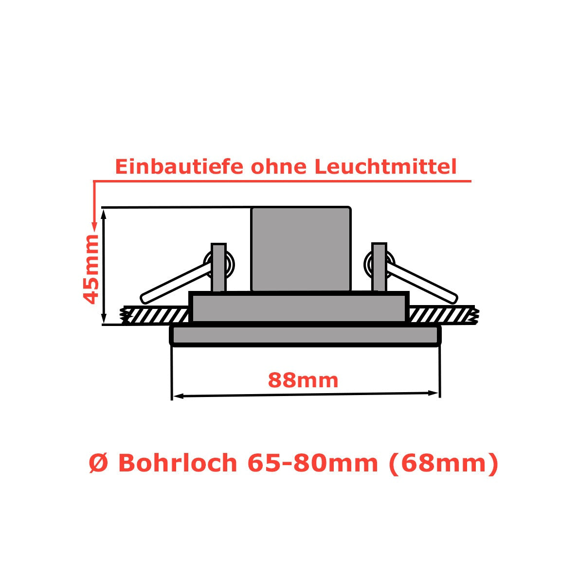 Einbaustrahler DF-9222 Rund Weiß GU10 230V 12V