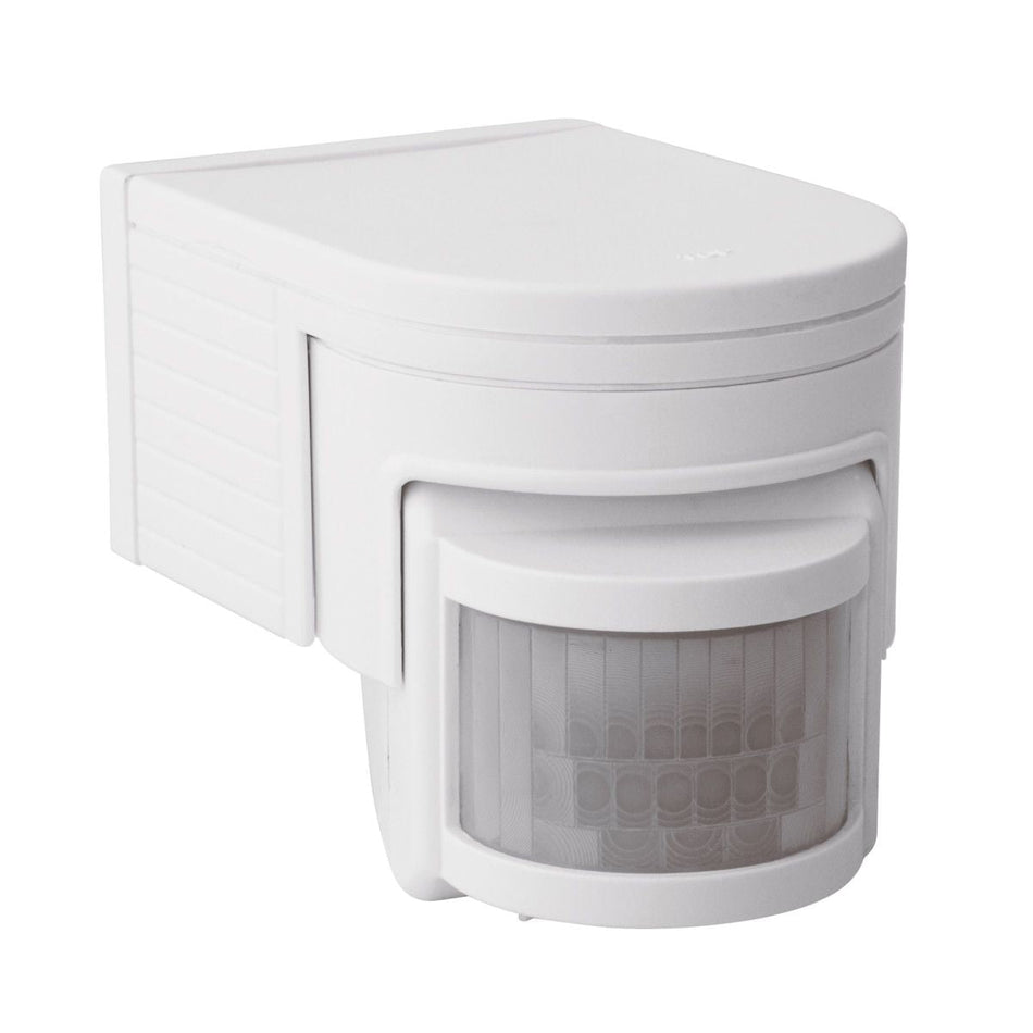 LED Bewegungsmelder mit PIR-Sensor, max 12m, weiß / schwarz, 1200VA / IP44 / 230V