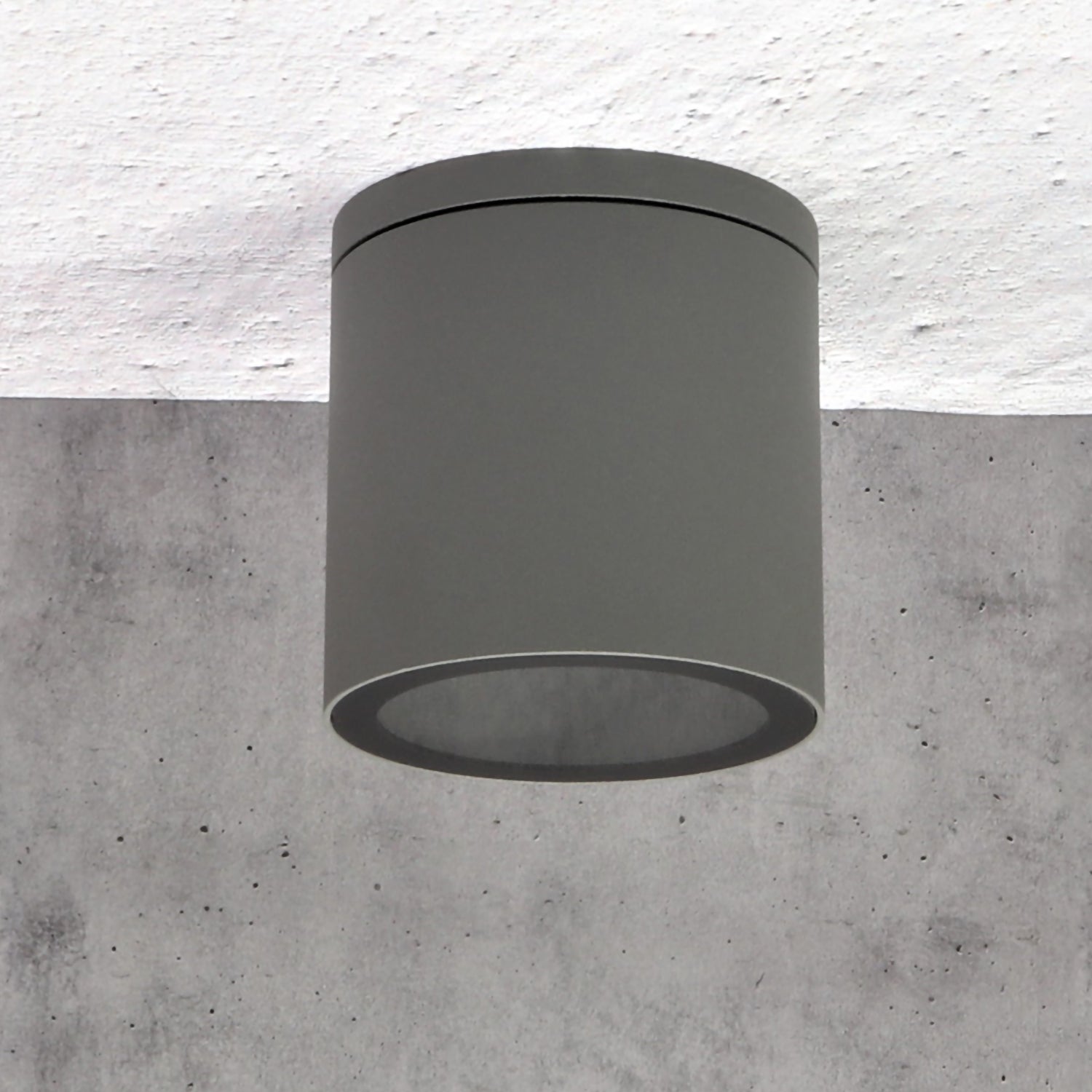 Outdoor ceiling lamp VANTAA-R QUAZAR 18 Surface-mounted spotlight in aluminum and glass Round IP44 GU10 230V