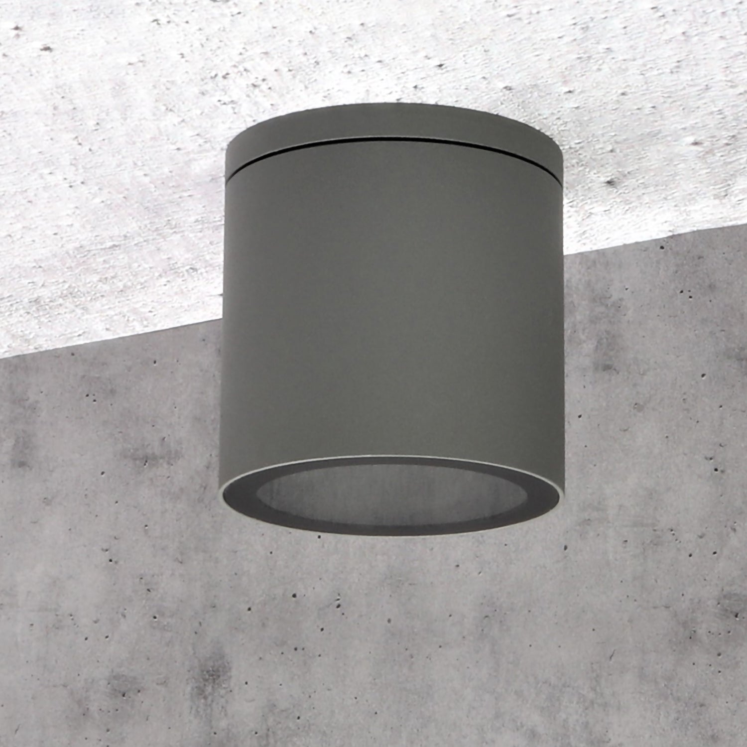 Outdoor ceiling lamp VANTAA-R QUAZAR 18 Surface-mounted spotlight in aluminum and glass Round IP44 GU10 230V