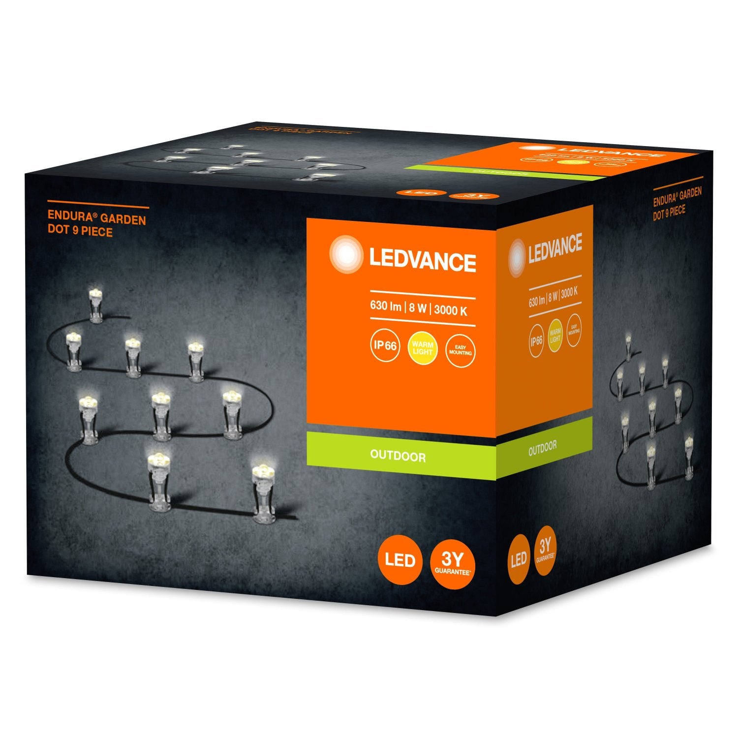Dekorative LED-Bodenleuchten für den Außenbereich 6W – Warmweiß 3000K, ENDURA GARDEN 9 Dot, LEDVANCE