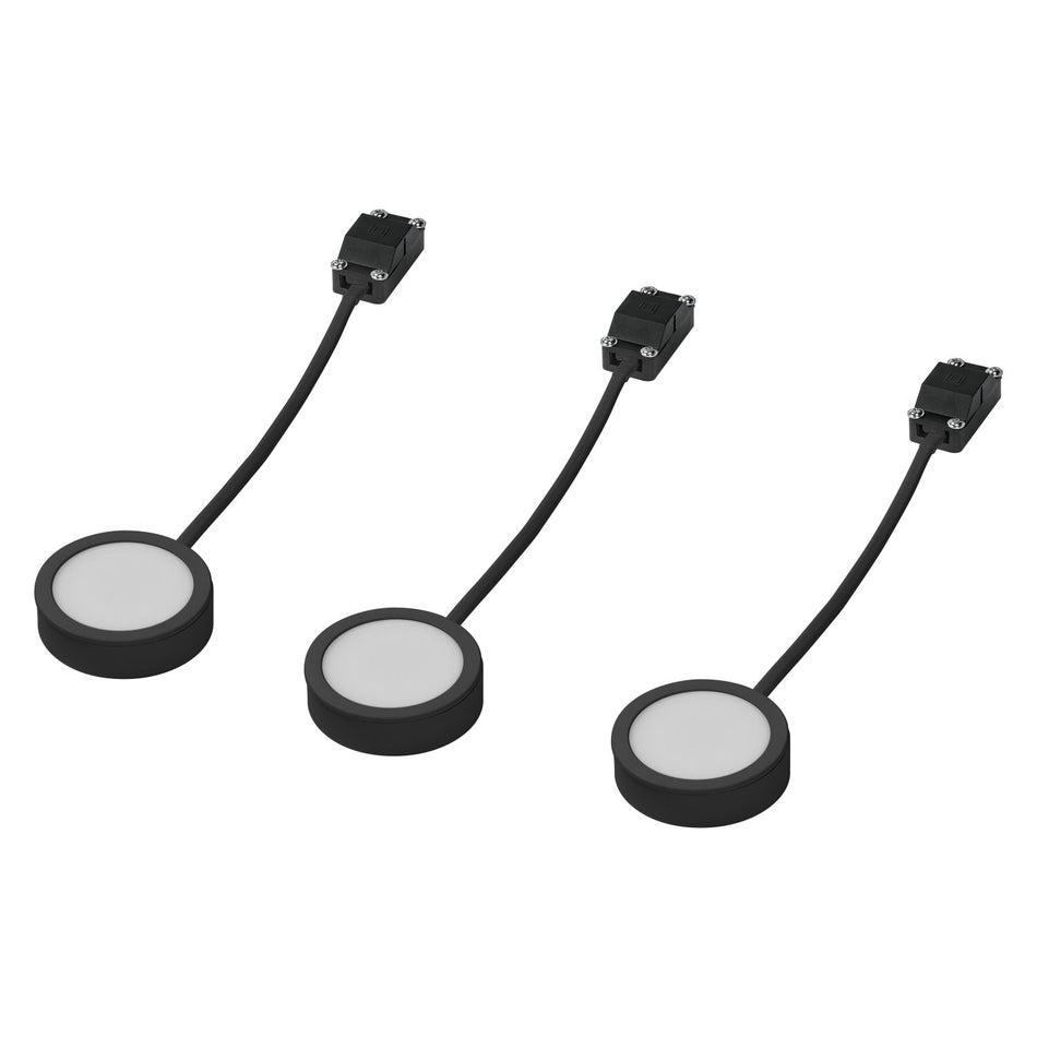 3x LED Unterbauleuchte 3W – 3000K, Schwarz, LEDVANCE