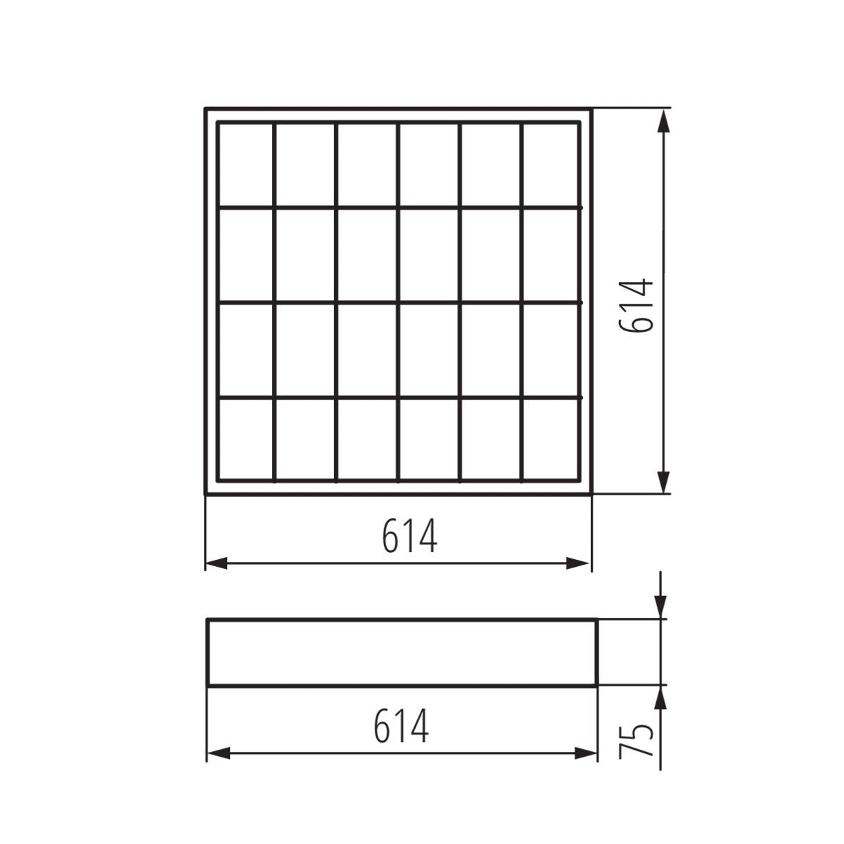 LED Rasterleuchte, Bürolampe, weiß, 4x 18W / G13 / IP20 / 230V