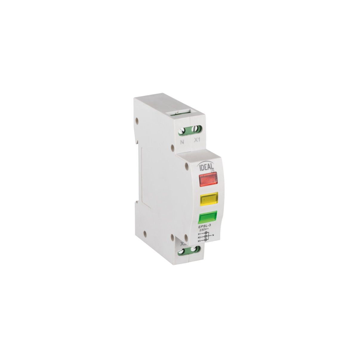 Voltage indicator with green / red, IP20 230V