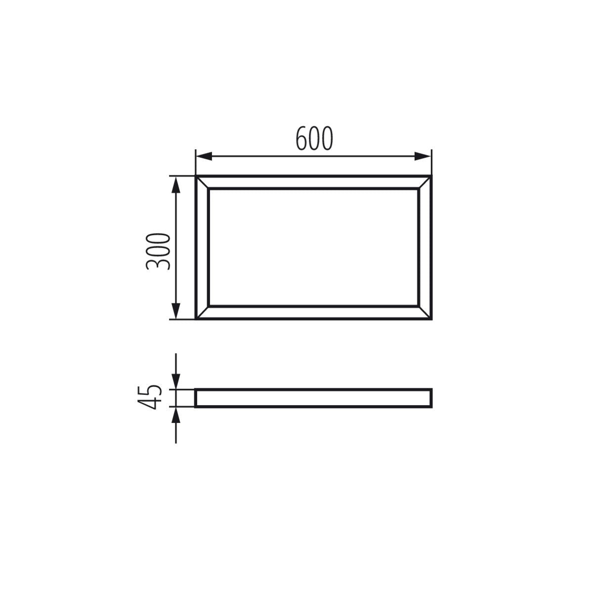 Montagerahmen LED-Panel Schwarz/Silber/Weiß 45x300x600