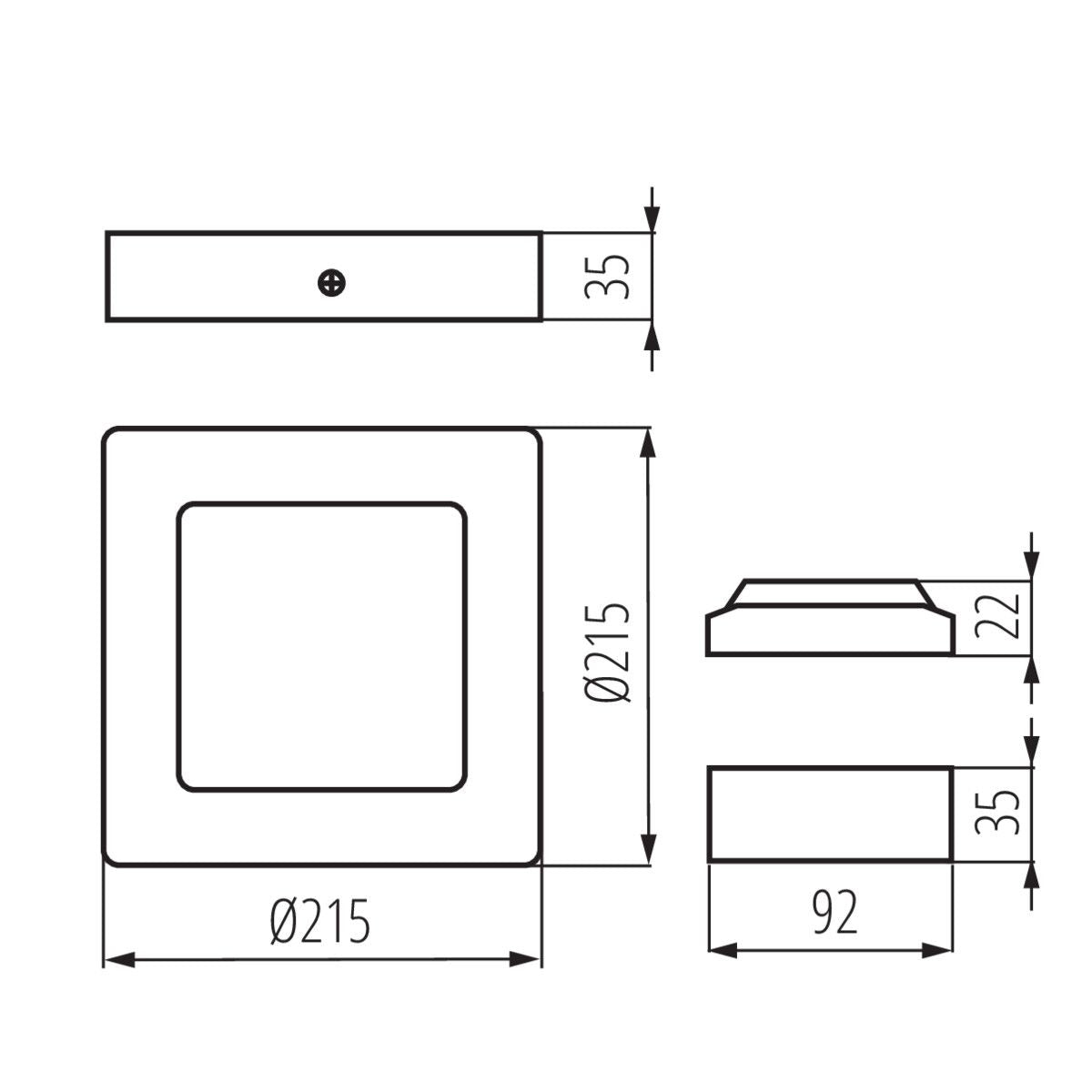 Plafonnier LED blanc blanc neutre, 18W IP20 230V 