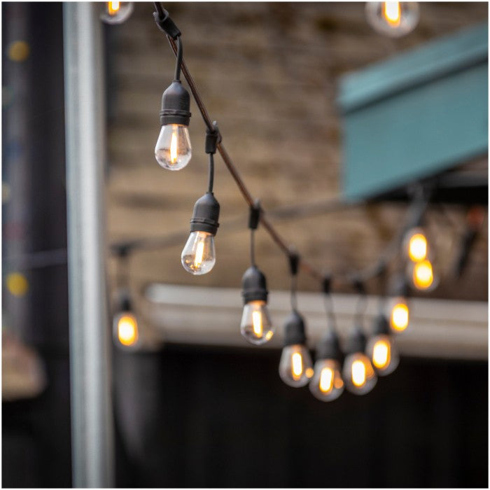 LED Lichterkette 10m – 20x1W E27 warmweiß, wetterfest & erweiterbar IP44 inkl. 20x Leuchtmittel