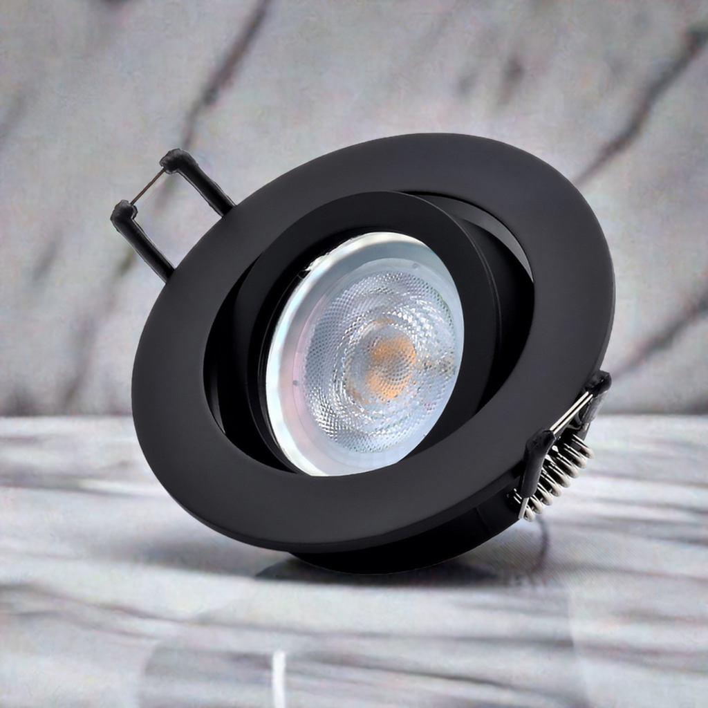 Spot encastrable LED Cosmo | Rond | Pivotant | Aluminium | Noir Mat | Ø82mm | GU10 | 230V