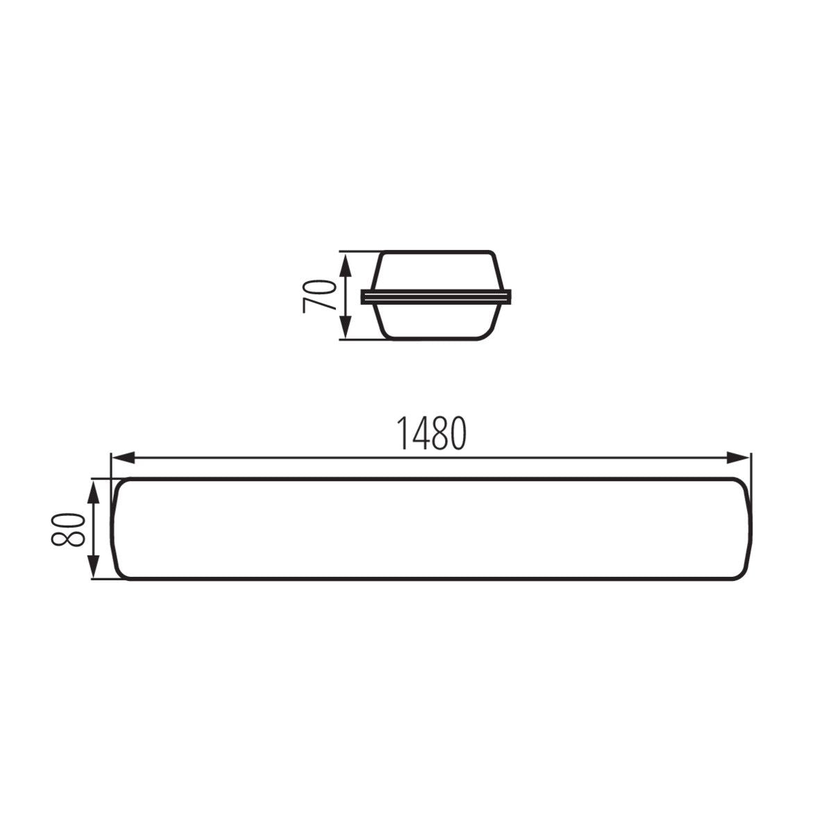 LED-Feuchtraum-Wannenleuchte Grau Neutralweiß, 66W IP65 230V