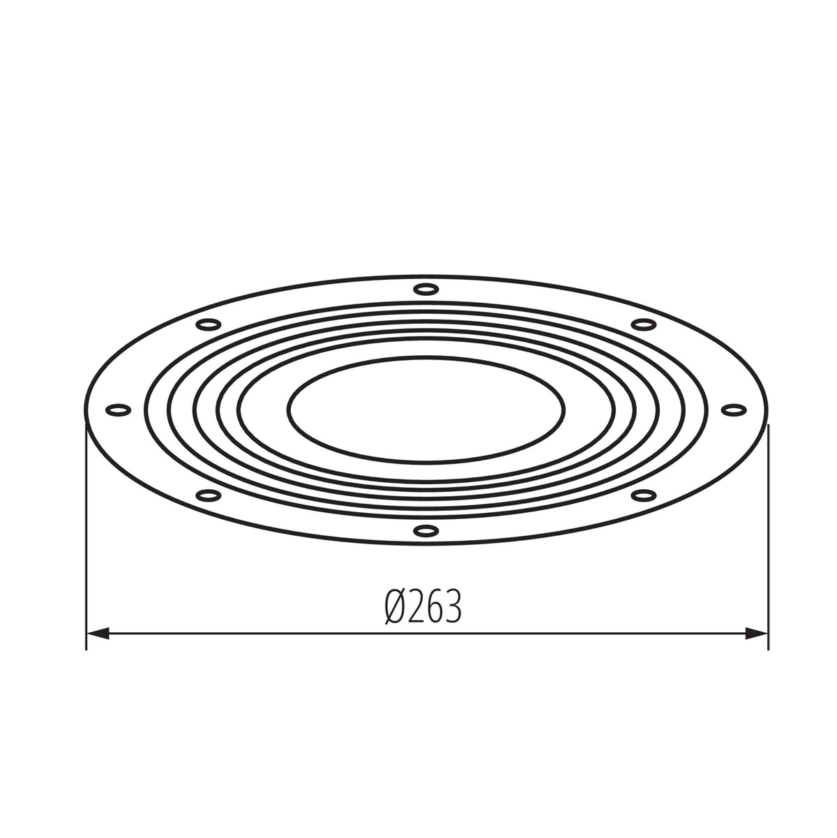 Linse 120° für LED Hallentiefstrahler 200W Abmessungen
