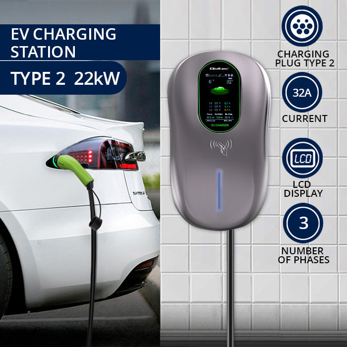 EV-Ladestation Typ 2 – 22 kW – 3-phasig – RFID – 5 m – Bild 2