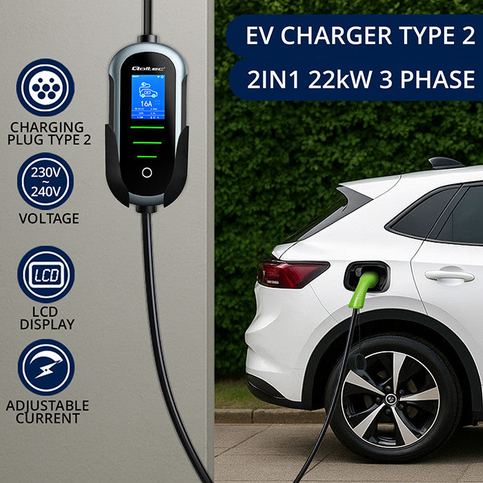 Mobile EV-Ladestation Typ 2 – 22 kW – CEE 32 A – WiFi – 7 m – Bild 2