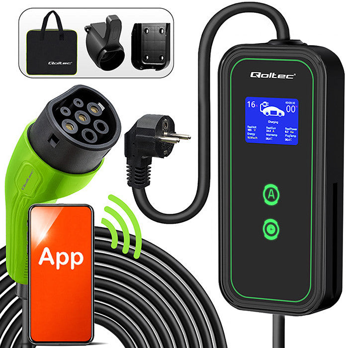 Mobile EV-Ladestation Typ 2 – 3,5 kW – Schuko 16 A – WiFi – 5 m – Bild 1