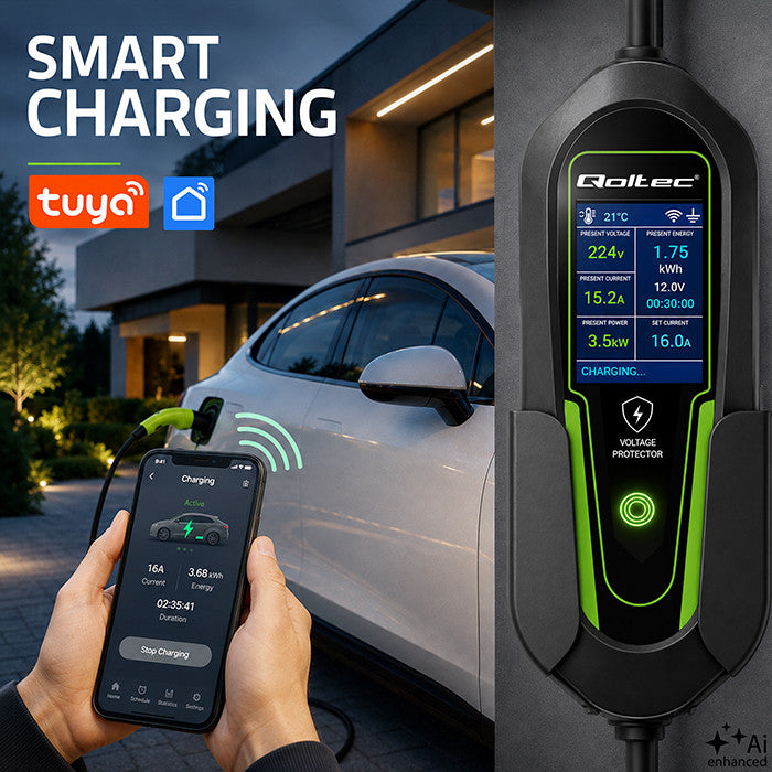 Qoltec mobile EV-Ladestation Typ 2 3,5 kW Schuko 16A WiFi 5 m - Bild 4