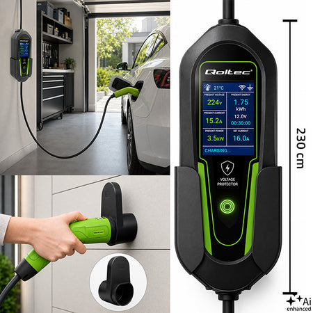 Qoltec mobile EV-Ladestation Typ 2 3,5 kW Schuko 16A WiFi 5 m - Bild 7