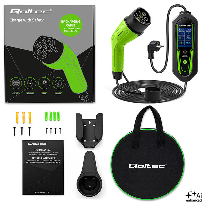 Qoltec mobile EV-Ladestation Typ 2 3,5 kW Schuko 16A WiFi 5 m - Bild 12