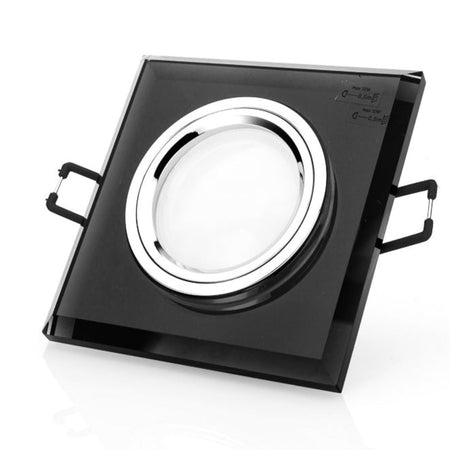 LED Einbaustrahler CRISTAL 6.2W Dimmbar Eckig Schwarz-Spiegel GU10 230V