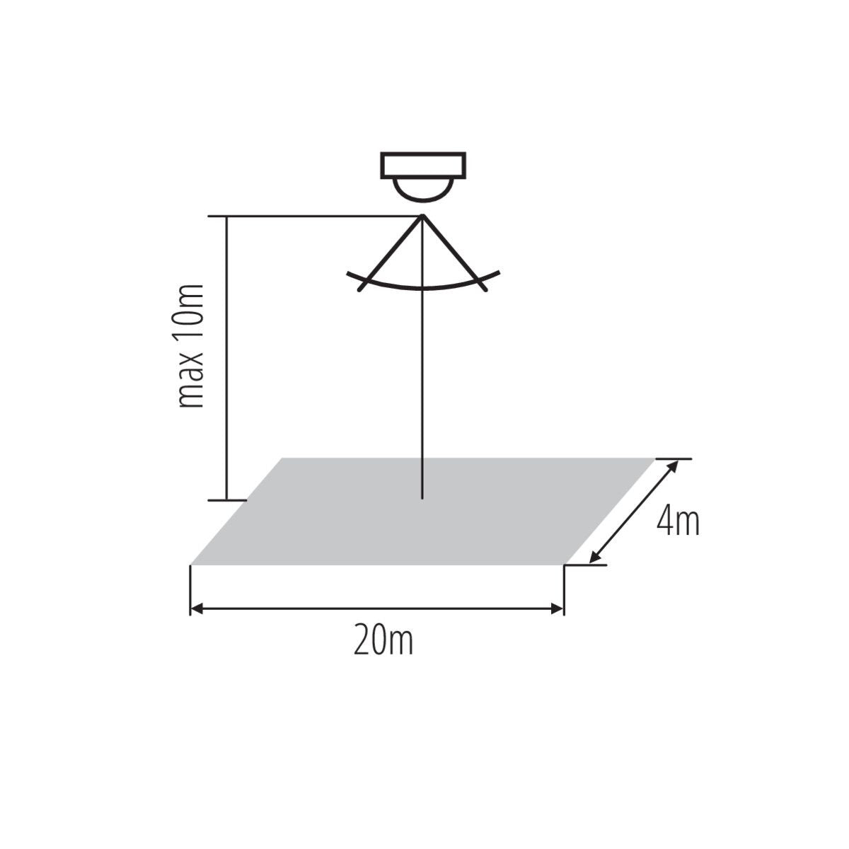 Détecteur de mouvement LED avec 2x capteur PIR, max 10m, blanc, 2000VA / IP20 / 230V