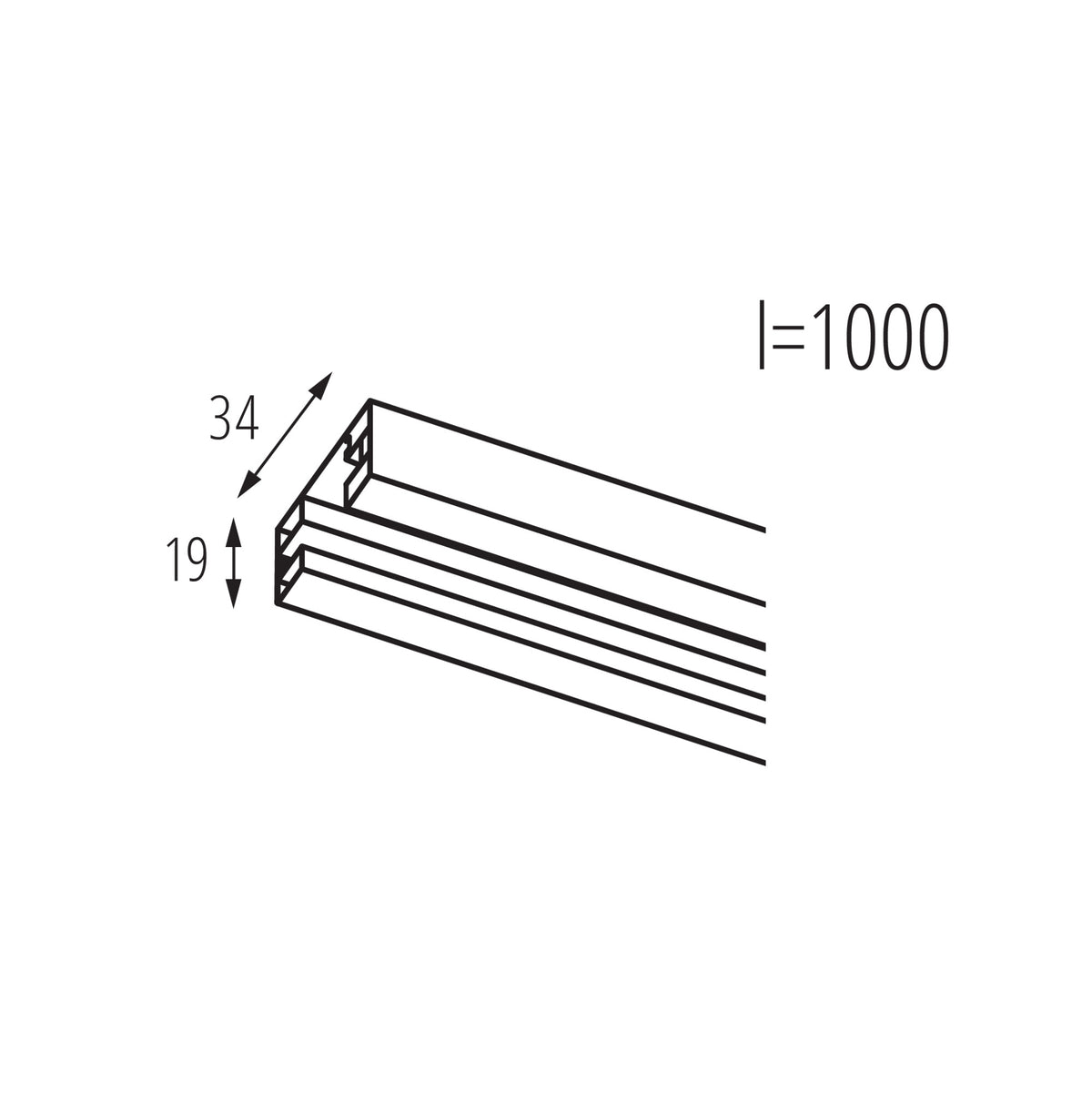 Kanlux TEAR 1F Stromschiene dimensions