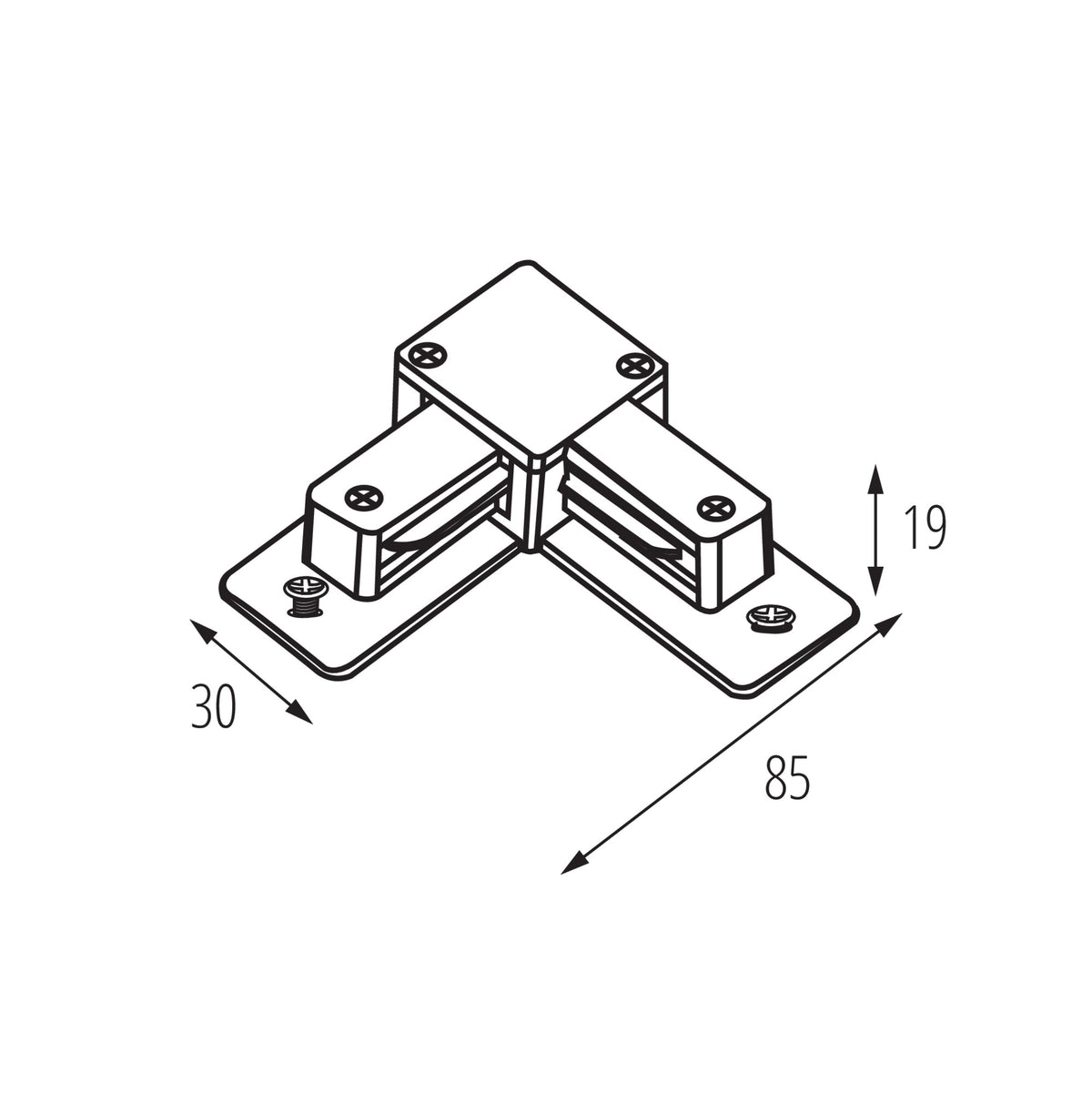 Kanlux TEAR 1F L-Verbinder dimensions