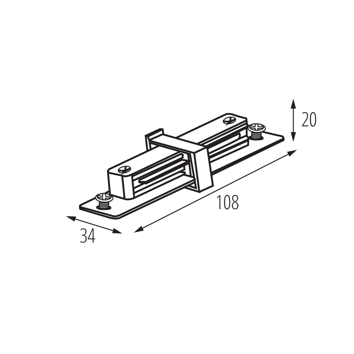 Kanlux TEAR 1F Gerader Verbinder dimensions