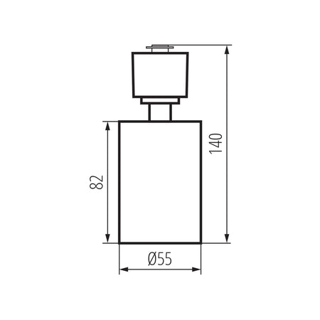 Kanlux ATL 1F Schienenstrahler dimensions
