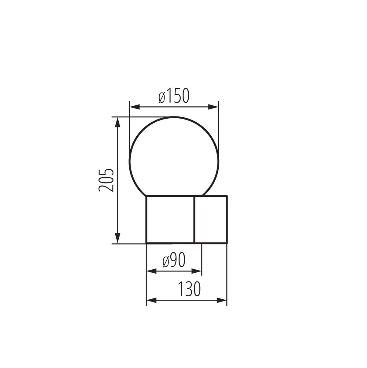 Kanlux STONO 15M Außenwandleuchte dimensions