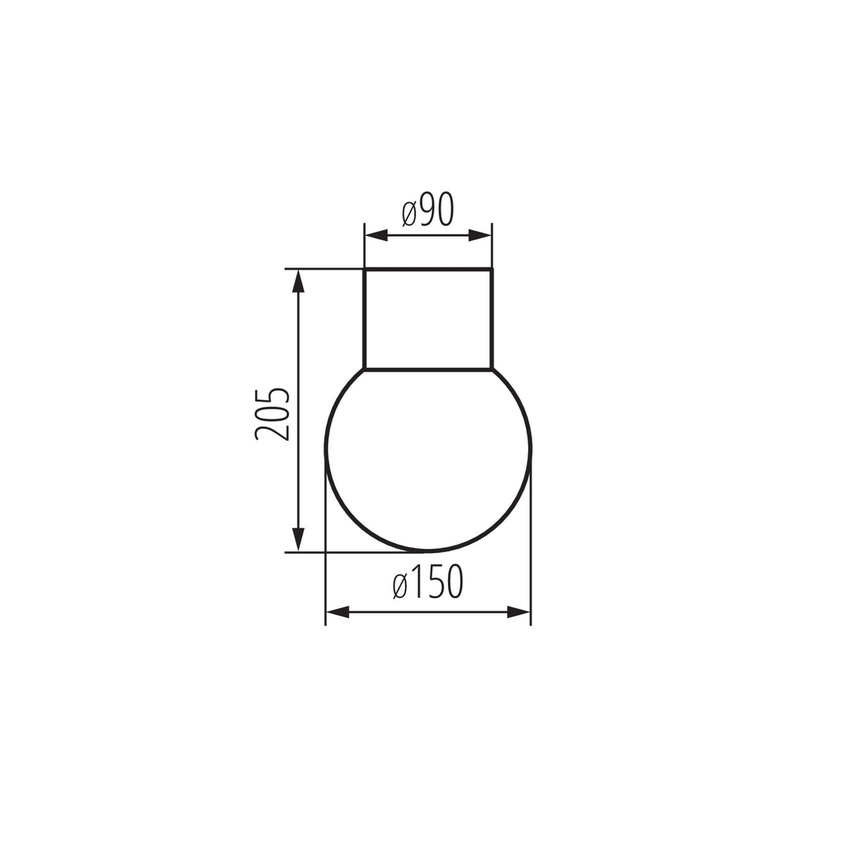 Kanlux STONO 15M Außendeckenleuchte dimensions