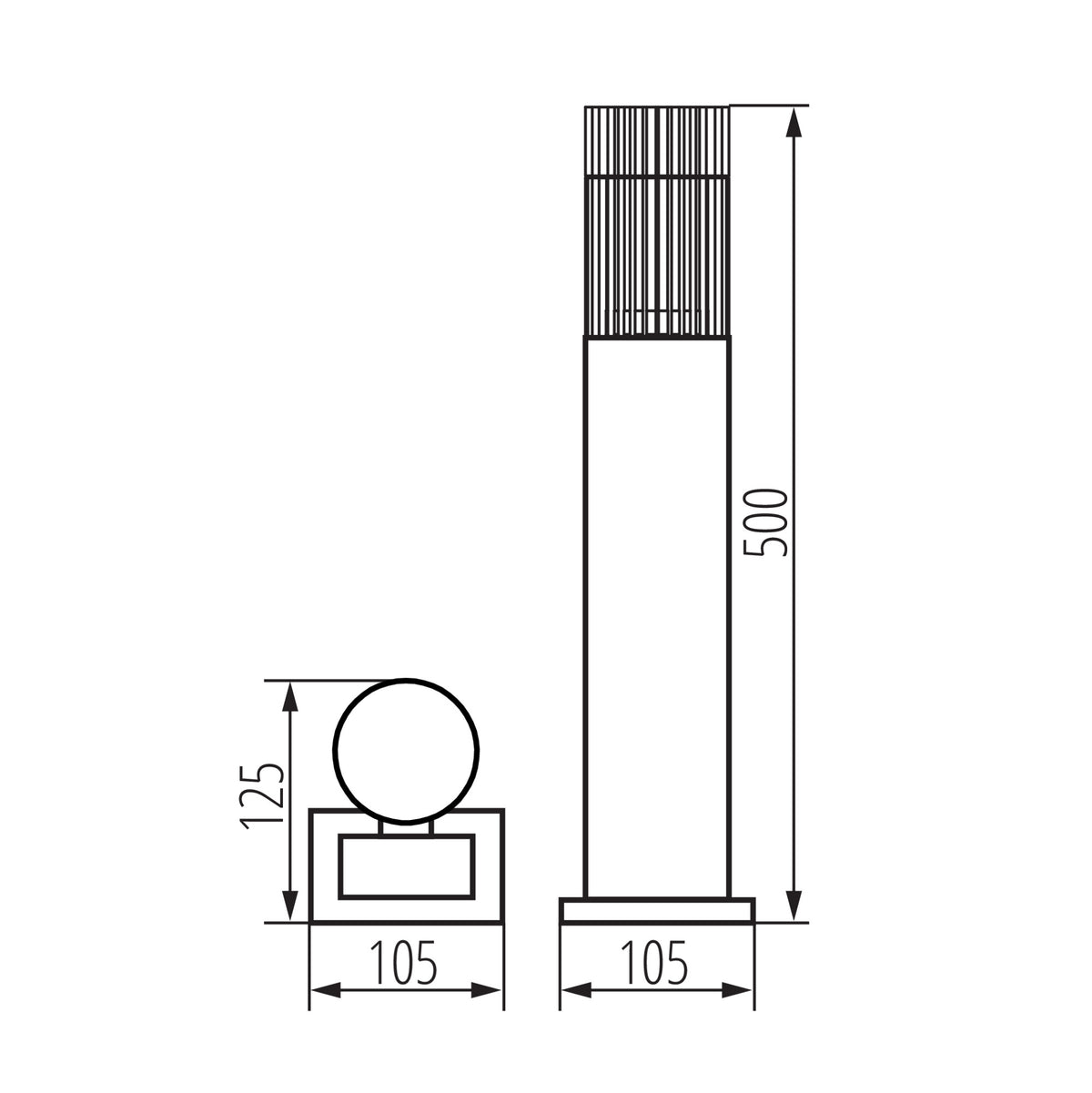 Kanlux RADILO Wegeleuchte dimensions