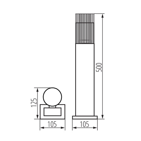 Kanlux RADILO Wegeleuchte dimensions