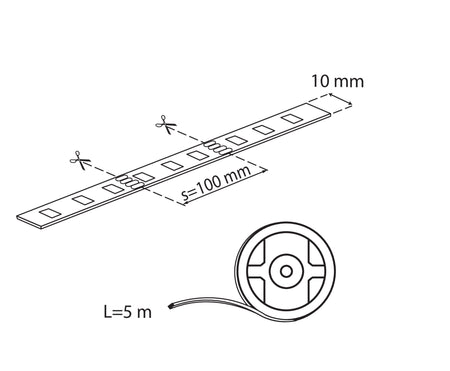 Kanlux LEDS-B RGB 12V 7,2W/m dimensions