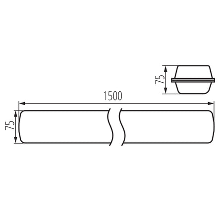 Kanlux MAH PRO EM 38148 Maßzeichnung 1500 mm