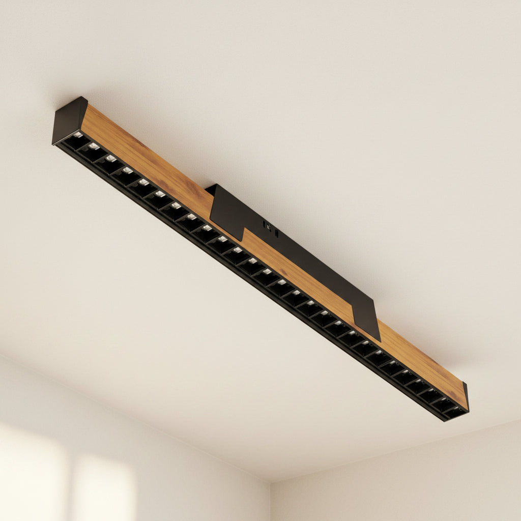 Kanlux VERTILES 5D LED Langfeldleuchte Goldenes Holz