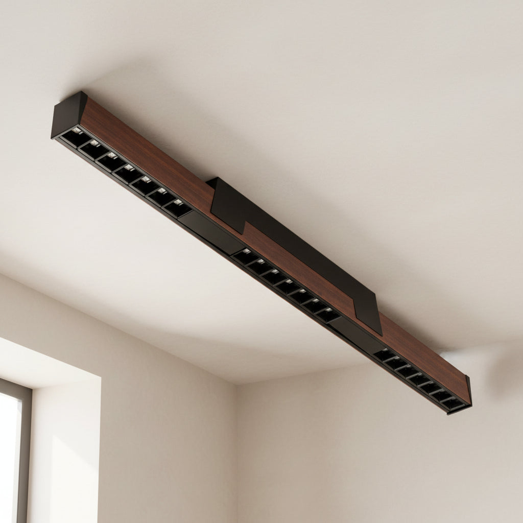 Kanlux VERTILES S5D LED Langfeldleuchte Braunes Holz