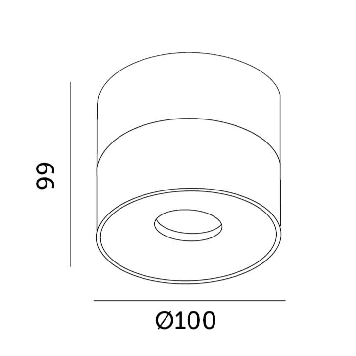 Spot de plafond en saillie LAHTI MONACO avec diodes PHILIPS noir ou blanc (10W, 13,5W) IP20 230V 