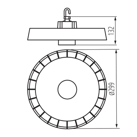 LED Hallentiefstrahler mit Bewegungsmelder Abmessungen