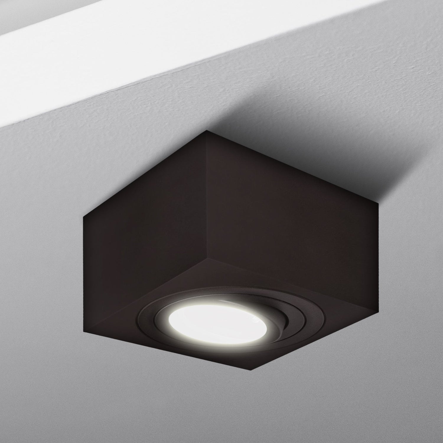 LED Aufbaustrahler Flach Milano Small | Eckig | Schwarz | inkl. LED 5W 7W Warmweiss Neutralweiss | 230V