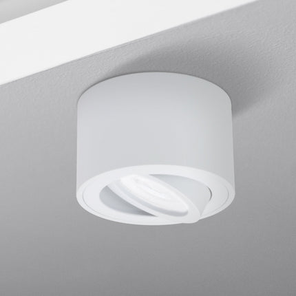 LED Aufbaustrahler Flach Smart Wifi | MILANO SMALL | Weiß-Matt | inkl. LED 5W Warmweiß SMART + RGB Extra-flach | IP20 | 230V | Aluminium