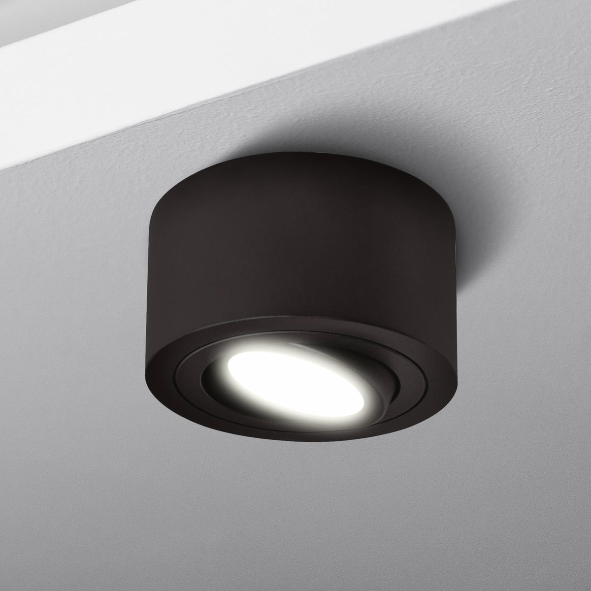 LED Aufbaustrahler Flach Milano Small | Rund | Schwarz| inkl. LED 5W 7W Warmweiss o. Neutralweiss | 230V