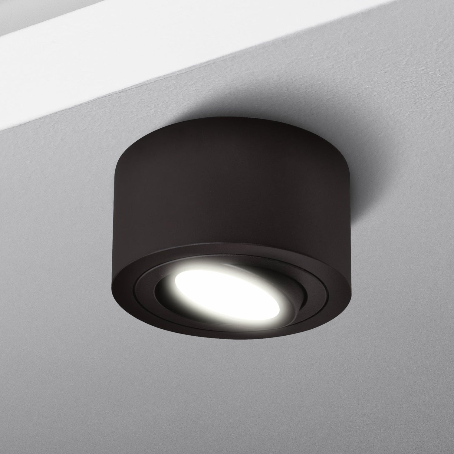 LED Aufbaustrahler Flach Milano Small | Rund | Schwarz| inkl. LED 5W 7W Warmweiss o. Neutralweiss | 230V