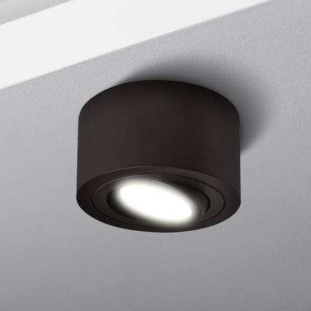LED Aufbaustrahler Flach Milano Small | Rund | Schwarz| inkl. LED 5W 7W Warmweiss o. Neutralweiss | 230V