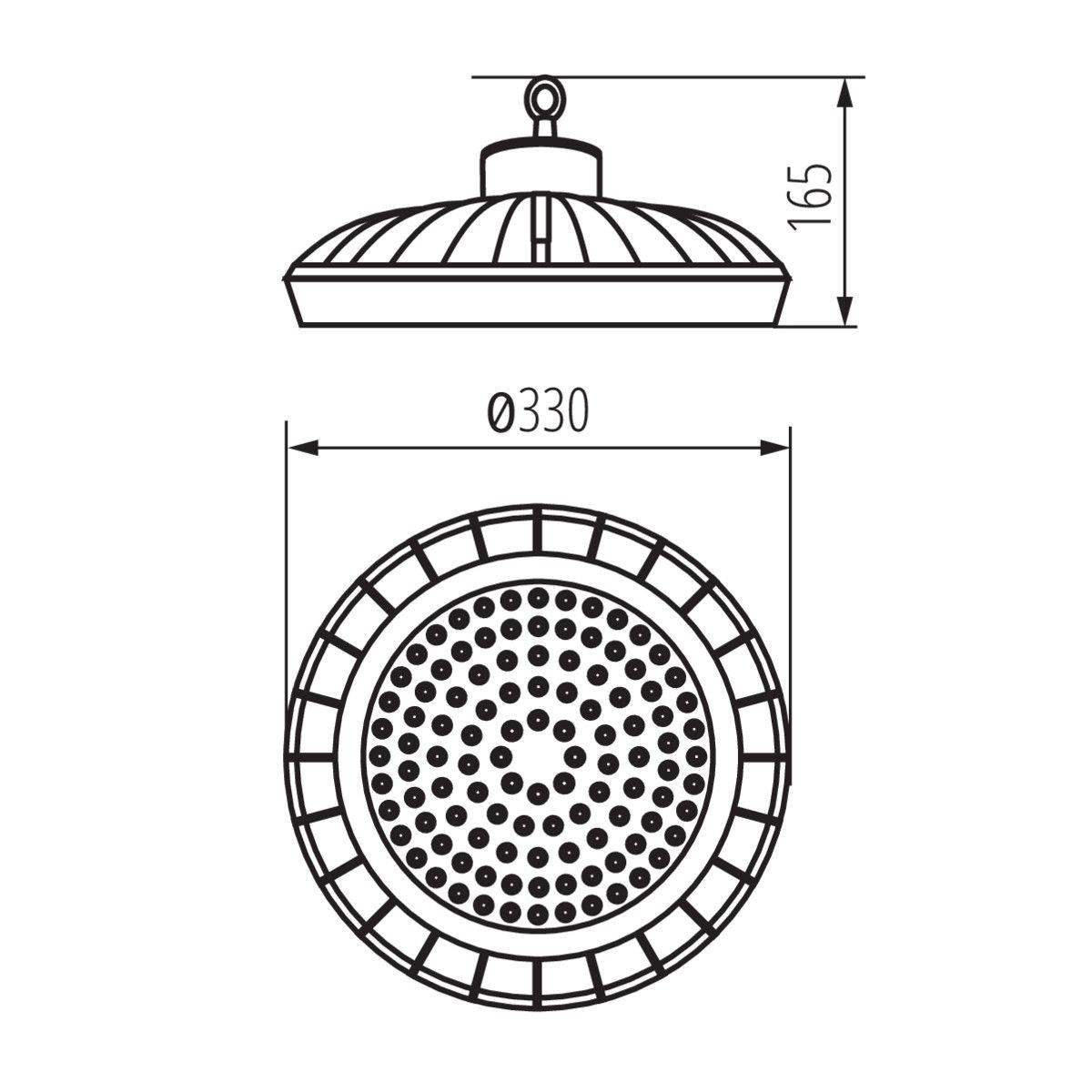 LED Hallentiefstrahler schwarz, 150W IP65 230V