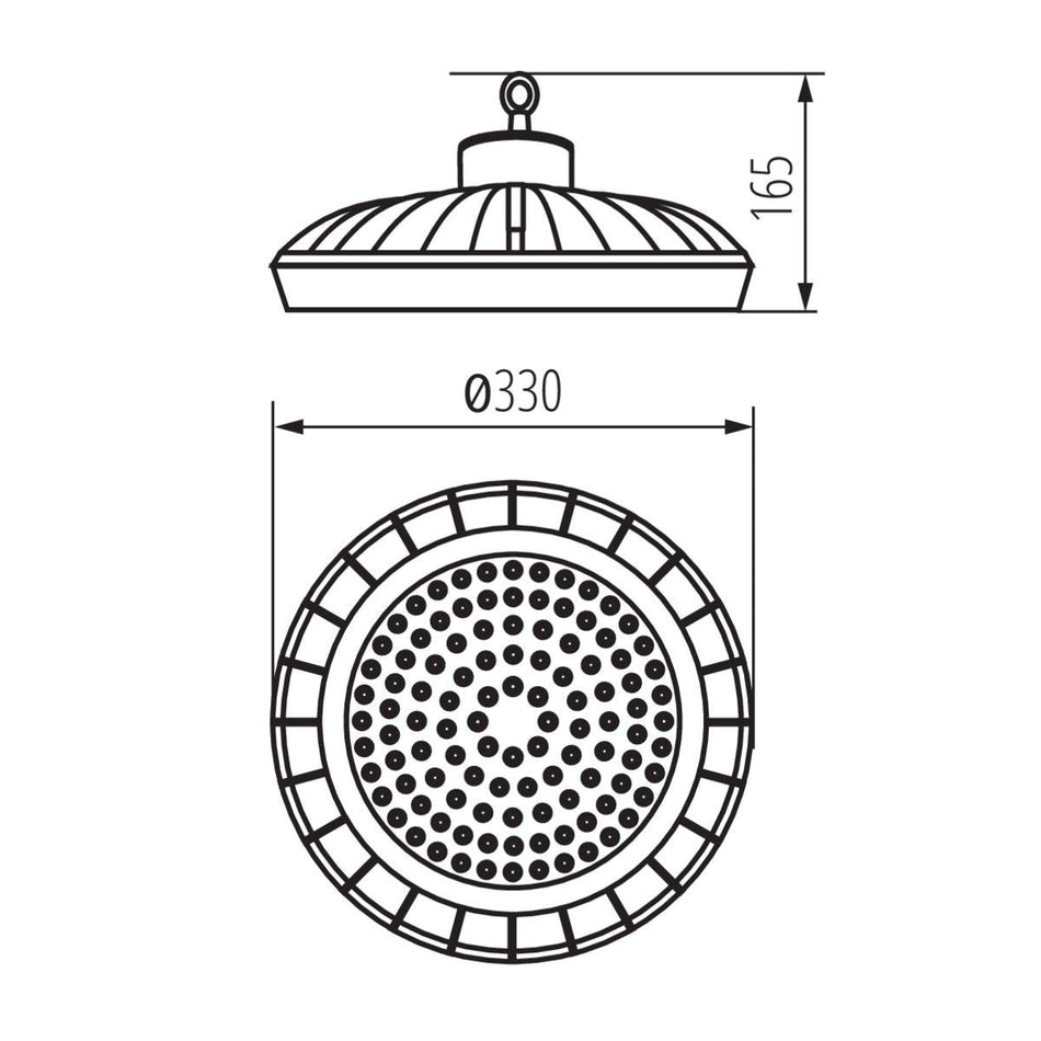 LED Hallentiefstrahler schwarz, 150W IP65 230V
