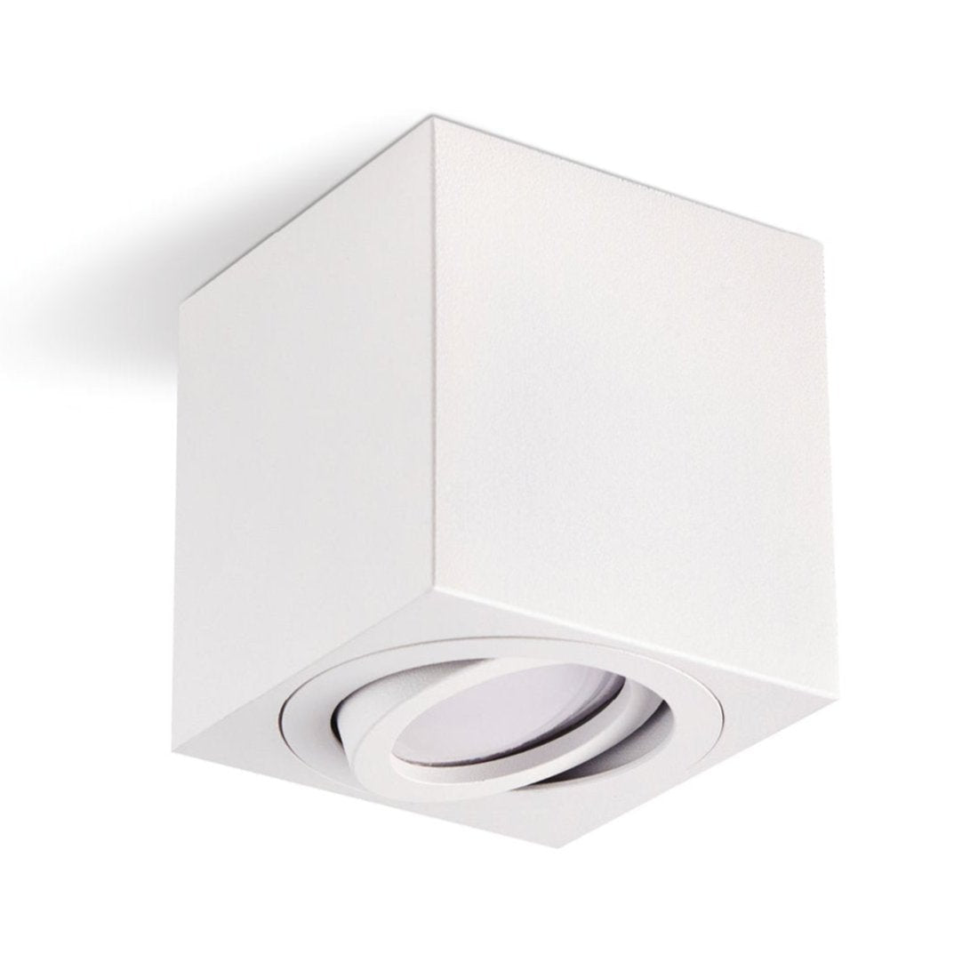 Ceiling spotlight surface-mounted light made of aluminum MILANO-Q square 84mm X 80mm IP20 GU10 230V