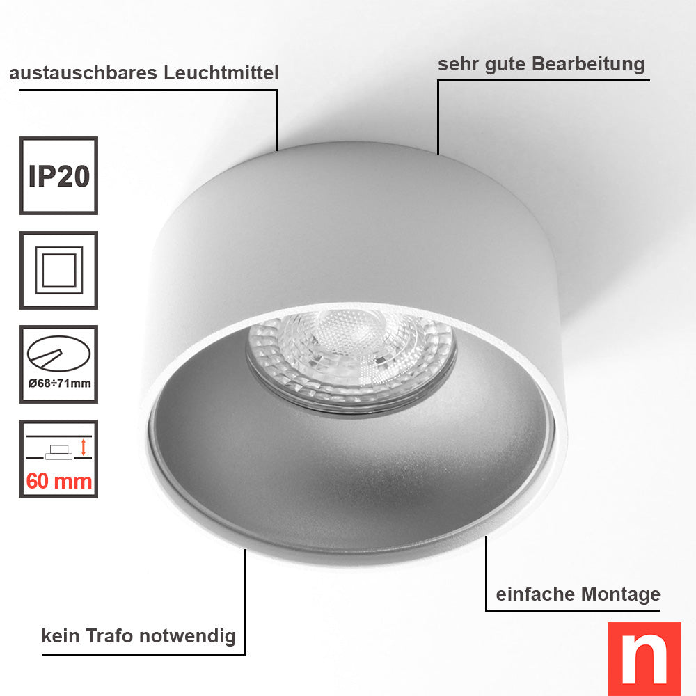 LED Einbaustrahler Riti Mini Rund 8W Warmweiß Schwarz + Kupfer GU10 230V